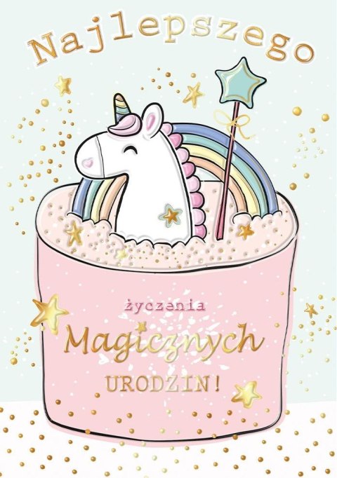 Karnet A5 Urodziny - Jednorożec