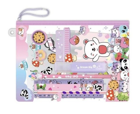 Notatnik z akcesoriami w saszetce Zwierzątka