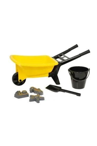 Taczka z akcesoriami do piasku 56cm żółta