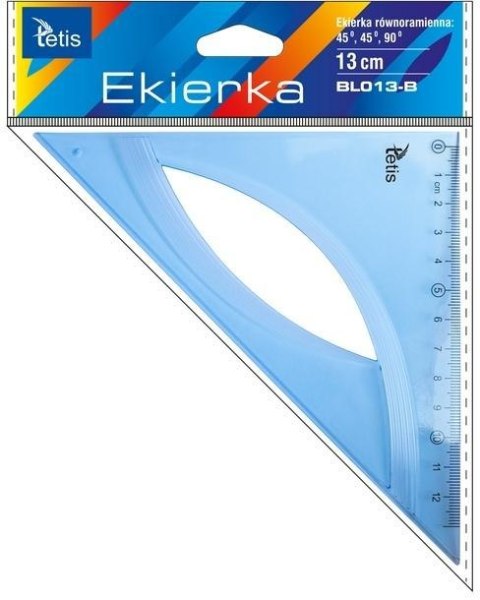 Ekierka równoramienna niebieska 13cm