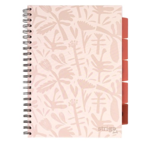 Kołozeszyt Pads A4/100K kratka Floral beżowy