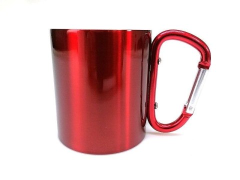 Kubek turystyczny - metalowy z karabińczykiem