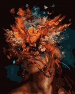 Malowanie po numerach - Maska kwiatowa 40x50cm