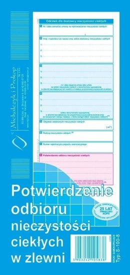 Potwierdzenie odbioru nieczystości...S-100-8
