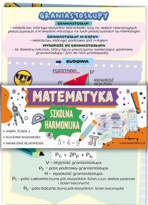 Ściąga harmonijka matermatyka - ostrosłupy B6