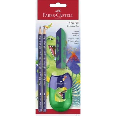 Zestaw Dinozaur 2 ołówki Jumbo+temperówka+gumka