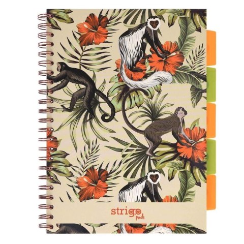 Kołozeszyt Pads A4/100K kratka Tropiki Małpki