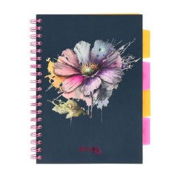 Kołozeszyt Pads B5/100K kratka Kwiaty granatowy