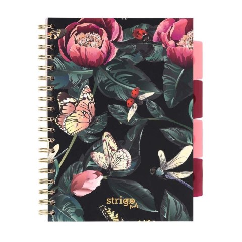 Kołozeszyt Pads B5/100K kratka Kwiaty zielony