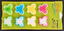 Magnesy Outline motyle 8szt
