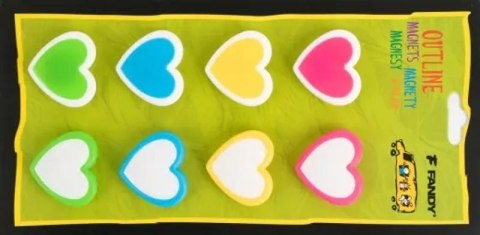 Magnesy Outline serca 8szt