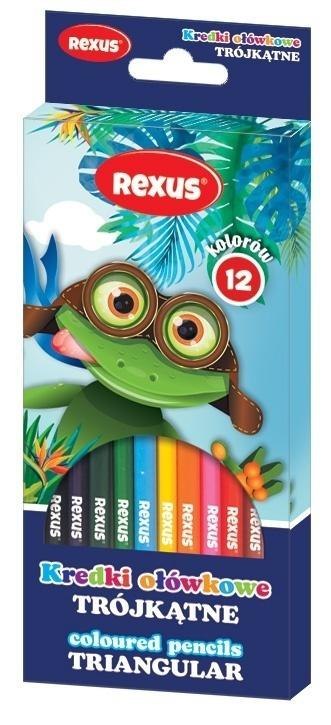 Kredki ołówkowe trójkątne 12 kolorów