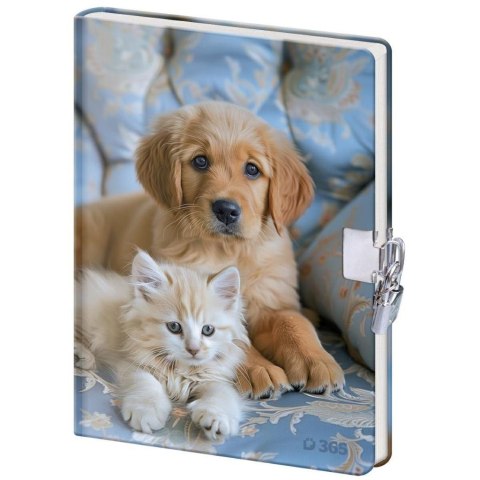 Pamiętnik z kłódką B6/60K gładki Pies i Kot