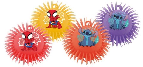 Piłka gumowa kudłata Spidey i Stitch mix 17cm