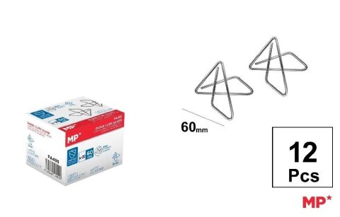 Spinacz do papieru krzyżowy motyl 60mm 12szt