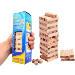 Wieża klocki drewniane 54el