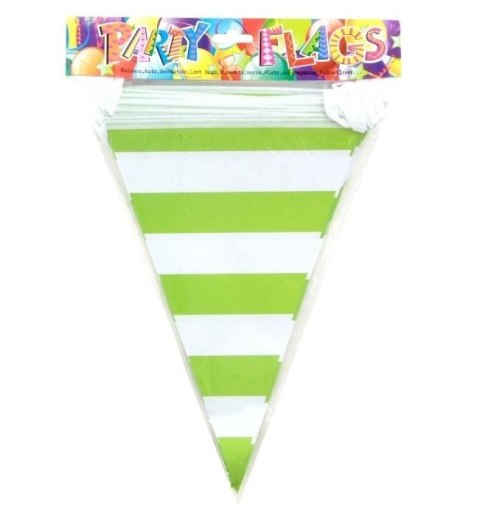 Girlanda flagi w paski zielona 27.5cmx10m