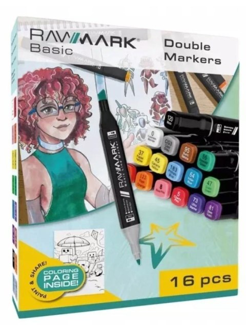 Markery alkoholowe dwustronne Basic 16szt