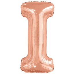 Balon foliowy litera I różowe złoto 40,5x86cm