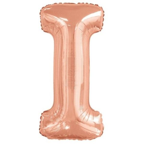 Balon foliowy litera I różowe złoto 40,5x86cm