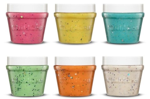 Ciastolina naturalna w słoiczkach brokat 6 kolorów