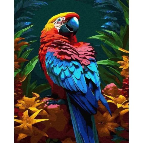 Malowanie po numerach - Tropikalna papuga 40x50cm