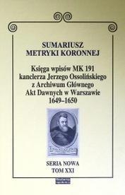Sumariusz metryki koronnej T.XXI