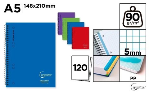 Notatnik A5/120K kołowy kratka MIX