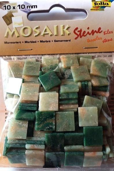 Mozaika kamyczki marmurkowe 10x10mm zielona