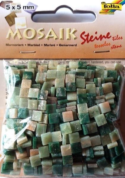 Mozaika kamyczki marmurkowe 5x5mm zielona