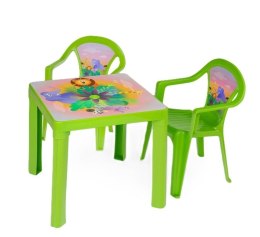 Stolik i dwa krzesła seledyn