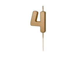 Świeczka urodzinowa cyfra 4 złota 4,5cm