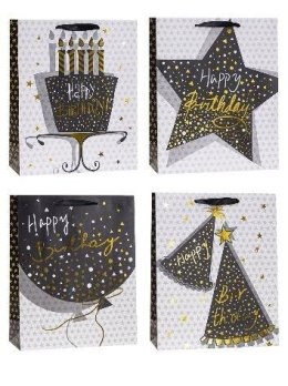 Torebka ozdobna brokat 18x23x8cm mix ROZETTE