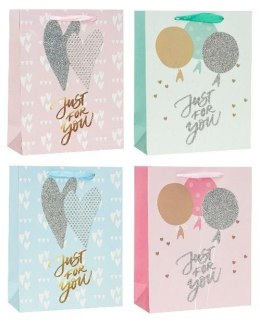 Torebka ozdobna brokat 26x32x10cm mix ROZETTE