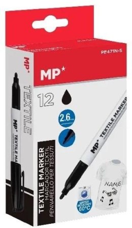 Marker do tkanin czarny 2,6mm (12szt)