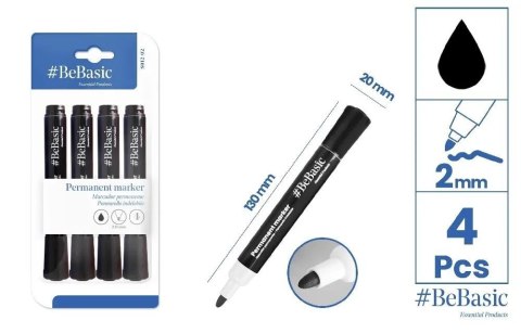 Marker permanentny 4szt czarny
