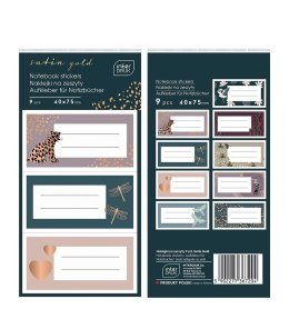 Naklejki na zeszyty Satin Gold 9szt