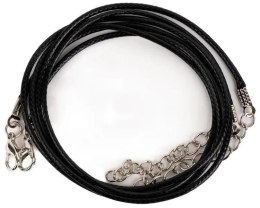 Sznurek do naszyjników z zapięciem czarny 2szt
