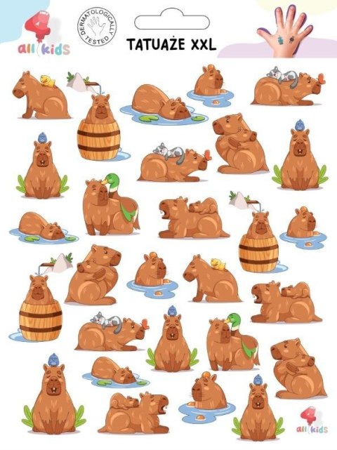 Tatuaże zmywalne dla dzieci Kapibara XXL