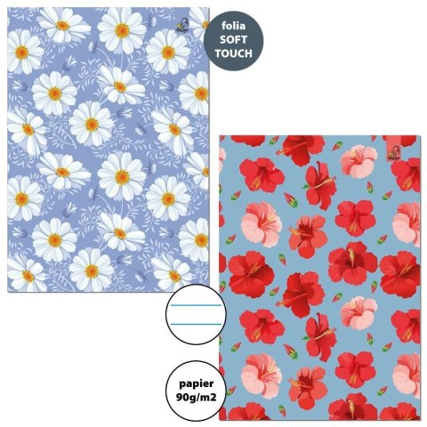 Zeszyt A4/32K linia 90g Kwiatki (6szt)