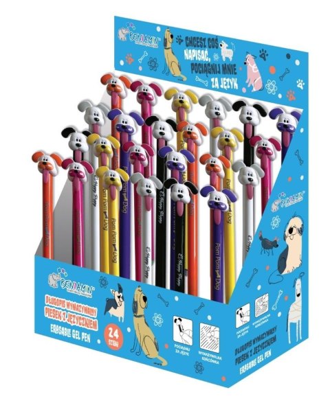 Długopis wymaz piesek z językiem nieb (24szt)