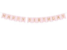 Girlanda Happy Birthday jasno różowa 15x175cm