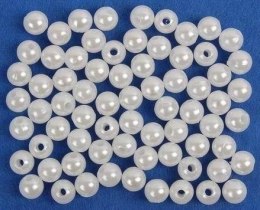 Koraliki 5mm białe 40g