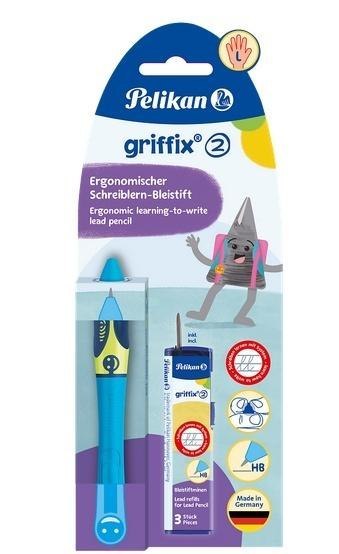 Ołówek Griffix HB leworęczny neon fresh blue