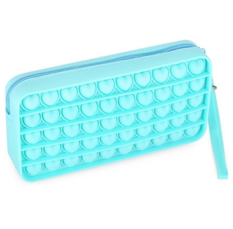 Piórnik silikonowy bąbelki turkusowy EASY