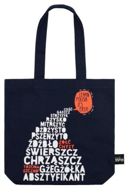 Torba bawełniana granatowa Learn Polish