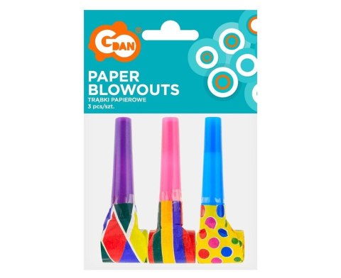 Trąbki rozwijane kolorowe 3szt