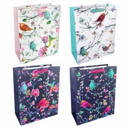 Torba prezentowa 18x23 Ptaki na gałązkach mix