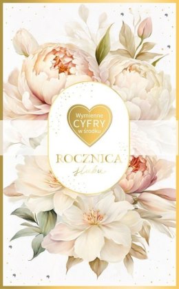 Karnet Rocznica Ślubu wymienne cyfry