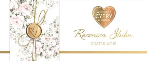 Karnet Rocznica Ślubu wymienne cyfry